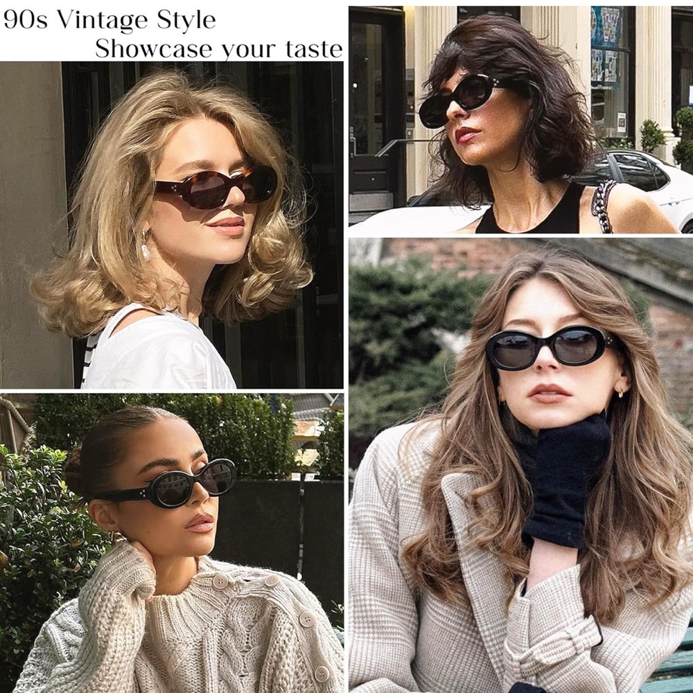 AMAZON mosanana Oval Retro Trendy Sunglasses - Picture 12 of 12